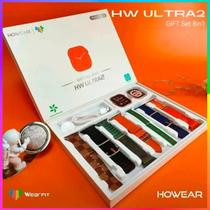 Relógio inteligente Preto Lançamento Watch 9 Ultra 2 Chat GPT integrado + 7 Pulseiras e película protetora externa GPS M