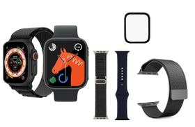Relogio Inteligente Serie 8 Smartwatch Hw8 Ultra 45mm Android iOS Assitente de Voz Siri Bluetooth