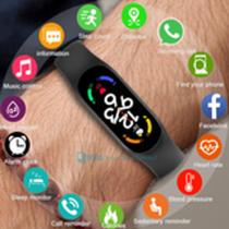 Relógio Inteligente Smart Band WM7 Smart watch Alta Resolução Digital Fitness - Preto - mizushop