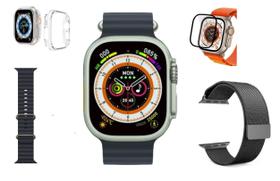 Relógio Inteligente Smart Watch 8 Inteligente Hw8 Ultra Max C/Trava de Pulseira Case Pelicula