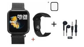 Relogio Inteligente Smart watch P70 preto mais fone de ouvido U19 mais 2 pulseiras e Pelicula 3D