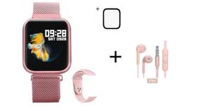 Relogio Inteligente Smart watch P70 rosa mais fone de ouvido U19 mais 2 pulseiras e Pelicula 3D