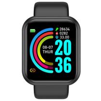 Relogio Inteligente Smartwatch bluetooth preto pulseira de silicone - Y68