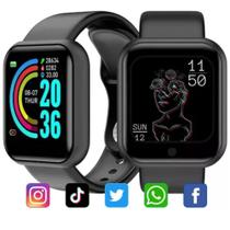 Relogio Inteligente Smartwatch Bluetooth Preto Relógio para Android, iOS