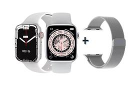Relógio Inteligente Smartwatch Branco Para Homens Mulheres c/ Duas Pulseiras