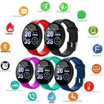 Relógio Inteligente Smartwatch D18 com Frequência Cardíaca, Contagem de Passos
