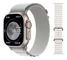 Relógio Inteligente Smartwatch Hw9 Ultra Max Branco - Série 9, Tela Amoled, GPS, Bússola, Pulseira Extra