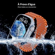 Relógio inteligente smartwatch Laranja Ultra 8 Ultron troca pulseira ligações monitor cardíaco android e IOS - Smart Watch