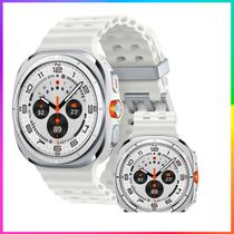 Relogio Inteligente Smartwatch Ma27 Branco Ultra Quadrado a Prova d'gua, Faz Chamadas e Recebe, Troca Foto de Fundo Orig