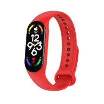 Relógio Inteligente Smartwatch Mulher Homem Presente Natal Papai Noel Fitnes Mede KM Caloria Pressão - Vermelho