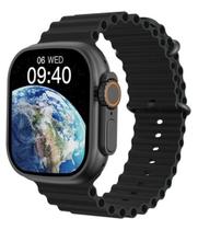 Relógio inteligente smartwatch Preto Ultra 8 Ultron troca pulseira ligações monitor cardíaco android e IOS - Smart Watch