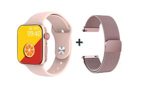 Relogio Inteligente Smartwatch Rosa Compatível iPhone Samsumg Android 12x - Smart Watch Duas Pulseiras
