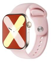 Relogio Inteligente Smartwatch Rosa Pro Max Prime Caixa Rosa Pulseira Rosa Bisel Cinza Desenho da pulseira Original Relogio Inteligente Smartwatch Rosa Pro Max Prime Caixa Rosa Pulseira Rosa Bisel Cinza Desenho da pulseira Original