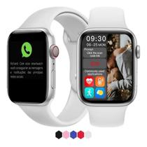 Relógio inteligente smartwatch s8 branco troca pulseira ligações android e ios - Fitaws