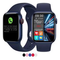 Relógio inteligente smartwatch s8 troca pulseira ligações android e ios cores - aws - Fitaws