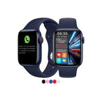 Relógio inteligente smartwatch s8 troca pulseira ligações azul