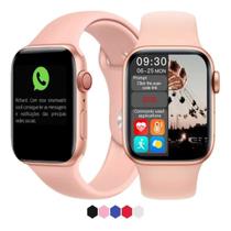Relógio inteligente smartwatch s8 troca pulseira ligações monitor cardíaco android e ios cores - aws