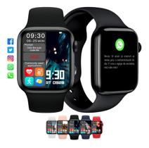 Relógio inteligente smartwatch S8 troca pulseira ligações monitor cardíaco android e IOS
