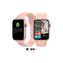 Relógio inteligente smartwatch s8 troca pulseira ligações rosa