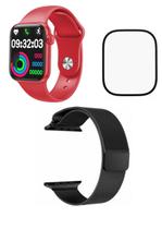 Relógio Inteligente Smartwatch S9 Vermelho + Pulseira Preta