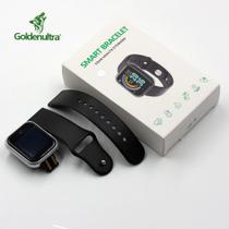Relógio Inteligente Smartwatch Troca Pulseira Ligações Monitor Cardíaco Android Preto - Goldenultra D20s