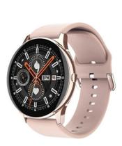 Relogio Inteligente Smartwatch U18 Redondo Rosa Feminino Multi Funções de Esportes Android iOS