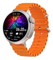 Relógio Inteligente Smartwatch Ultra 9 Laranja Pro Redondo 49mm Envio Imediato