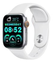 Relógio inteligente smartwatch W57 Note 7 Branco troca pulseira ligações monitor cardíaco android e IOS