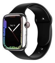 Relógio inteligente smartwatch W57 Note 7 Preto troca pulseira ligações monitor cardíaco android e IOS