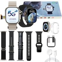 Relógio Inteligente Ultra 3 5G AI Smartwatch Serie 10 49mm Masculino Feminino Faz Chamda de Vidio