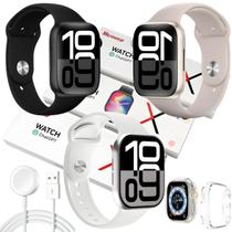Relogio Inteligente W10 Serie 10 Armazenamento 1Gb Gravador de Voz Gps Siri Recebe Notificaçoes