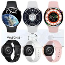 Relógio Inteligente W28 Pro Smart Watch Redondo Nfc Gps Indução Series 8 Original Microwear C/Nf