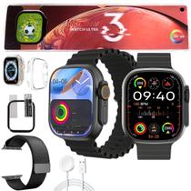 Relogio Inteligente Watch Ultra 3 Smartwatch Lançamento Recebe Notificaçoes Faz Ligaçao Gps Nfc