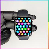 Relógio inteligente Watch9 ProMax Preto NFC GPS Alta definição Smartwatch comando de voz e siri masculino e feminino + 2