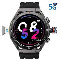 Relógio inteligente Wearfit HW18 Chip 5G 64GB Câmera rotativa Celular de Pulso Wifi Smartwatch redondo com sistema Android integrado PlayStore - Wearfit pro
