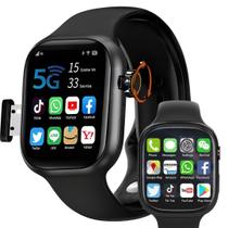 Relógio inteligente WearFit Pro 16GB Chip 5G Câmera rotativa Celular de Pulso Wifi Smartwatch com sistema Android integrado PlayStore