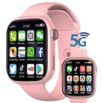 Relógio inteligente WearFit Pro 64GB Chip 5G Câmera rotativa Celular de Pulso Wifi Smartwatch com sistema Android integrado PlayStore