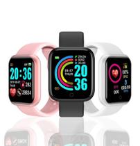 Relógio Inteligente Y68 Monitoramento de Saúde, mensagens , ligaçoes Compativel com iphone e android