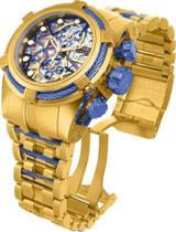 Relógio Invcta Bolt Zeus Skeleton C/Azul Banhado Ouro 18k C/nota Fiscal