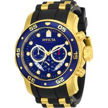 Relógio Invcta Pro Diver Pulseira De Borracha Ref 21929 Cor Da Correia Preto Cor Do Bisel Azul Cor