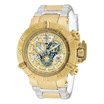 Relógio Invcta Subaqua Noma lll Branco C/Dourado Completo