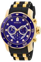 Relógio Invicta Pro Diver 6983 para homens, mostrador azul, pulseira preta de PU