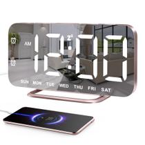 Relógio JALL Slim LED Despertador digital com portas USB de 17 cm