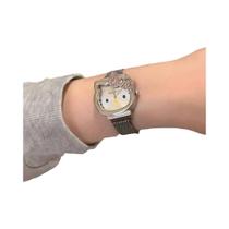 Relógio Kawaii Hello Kitty Com Diamantes, Pulseira Magnética Rosa Dourada Prateada, Design De Gato