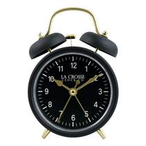 Relógio La Crosse 617-3314BG Preto com Alarme de Duas Campainhas Quartz Relógio La Crosse 617-3314BG Preto com Alarme de Duas Campainhas Quartz