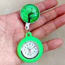 Relógio Lapela Enfermagem Árvore Da Vida Quartzo Cordão Ioiô - Memory Watch