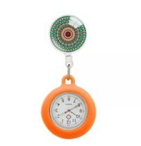 Relógio Lapela Enfermagem Mandala Silicone Cordão Tipo Ioiô
