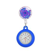 Relógio Lapela Enfermagem Mandala Silicone Cordão Tipo Ioiô