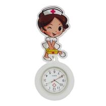 Relógio Lapela Enfermagem Silicone Cordão Tipo Ioiô Quartzo - Memory Watch