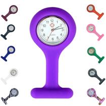 Relogio Lapela Jaleco De Bolso Profissional Saude Estágio Médico Enfermagem Consultório Silicone Aço Cromado Colorido